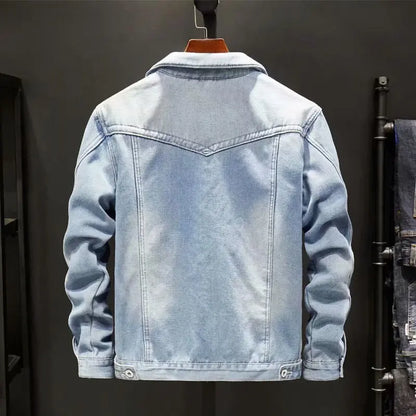 Korean Version Winter New Warm Men'S Denim Jacket With Plush Thick Coat Casual Jacket Men'S Loose Tops
