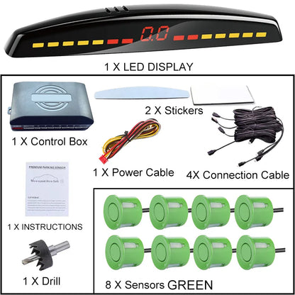 22mm Smart Parking Sensor 12V Universal Car Safety Assistant Visual Audible Alert Easy Install for Safe Driving