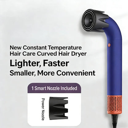 Professional High-Speed Hair Dryer with Curved Tube 30-Second Quick Drying Strong Wind Power for Efficient Styling