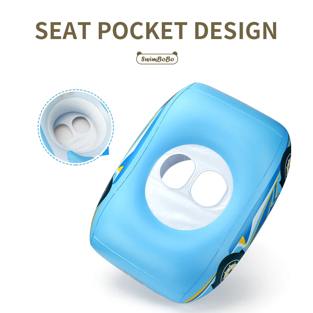 Kids Car Swimming Seat Float Ring Inflatable Infant Floating For Summer Swim Boat Circle Bathing Water Toy with Canopy