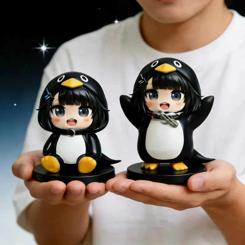 Guguga Little Penguin PVC Figure Cute Car Dashboard Decor Anime Collection Birthday Gift Kawaii Office Desk Toy Home Decor
