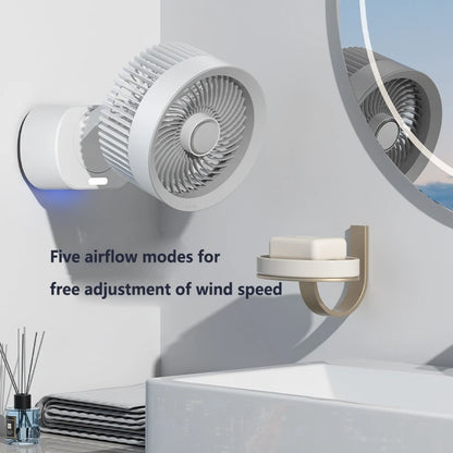 Lenovo Portable Rechargeable USB Wall Hanging Air Fan Remote Control Folding Shake Head Fan with Nightlight Air Cooler Household