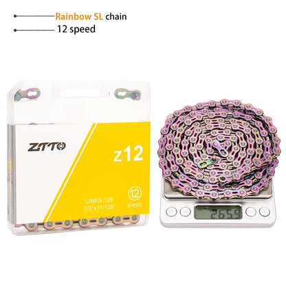 ZTTO MTB Road Bike 10 11 12 Speed Chain Bicycle Hollow Current With Missing Link High Quality 10S 11S 116 Links 12 S 126 Links