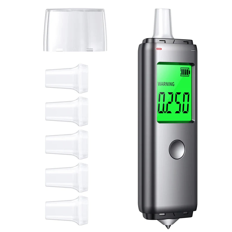 ZW Breathalyzer Rechargeable | Professional-Grade Accuracy | Portable Breath Alcohol Tester for Personal & Professional Use Pro
