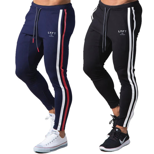 New Patchwork stripes Pants Men's Straight sports Clothing Solid color sweatpants Versatile Joggers Woven Casual Male Trousers