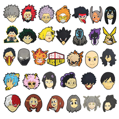 Hot Toys Japanese Manga 10-132pcs Shoe Charms My Hero Academia PVC Shoe Accessories Decoration Party Kids Xmas Halloween Gifts