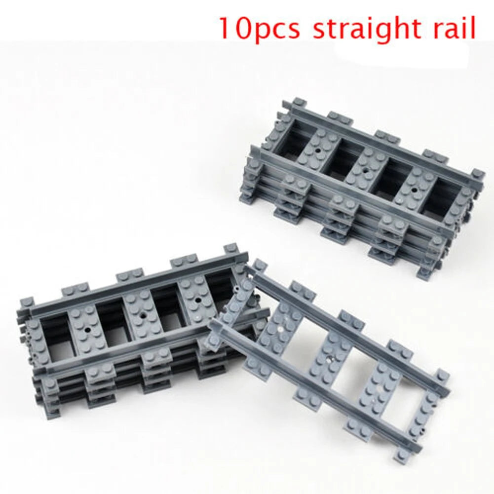 DIY Train Motor Set IR Remote Receiver AAA Battery Case LED Strip Rail Tracks compatible with 88002 city train PF MOC Blocks