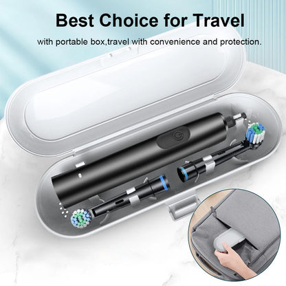 Electric Rotating Toothbrush Deep Clean Whitening Teeth for Adult Ultrasonic Toothbrush with 4/8pcs Refill Replacement Heads