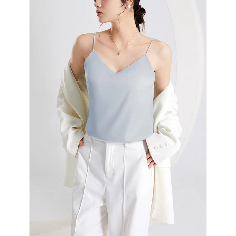 Summer V-neck Strapless Top Women With Bar Pads Breathable Top Suitable for Wearing Over T-Shirts