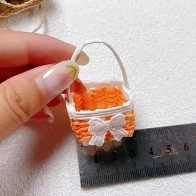 Dollhouse Handmade Mini Furniture Fruit Basket Vegetable Basket Food Play Model House Dollhouse Scene Kitchen Accessories