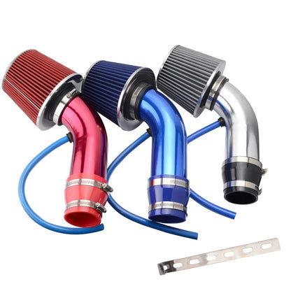 Universal 76mm Car Racing Cold Air Intake System Turbo Induction Pipe Tube Kit Aluminum With Cone Air Filter Inlet