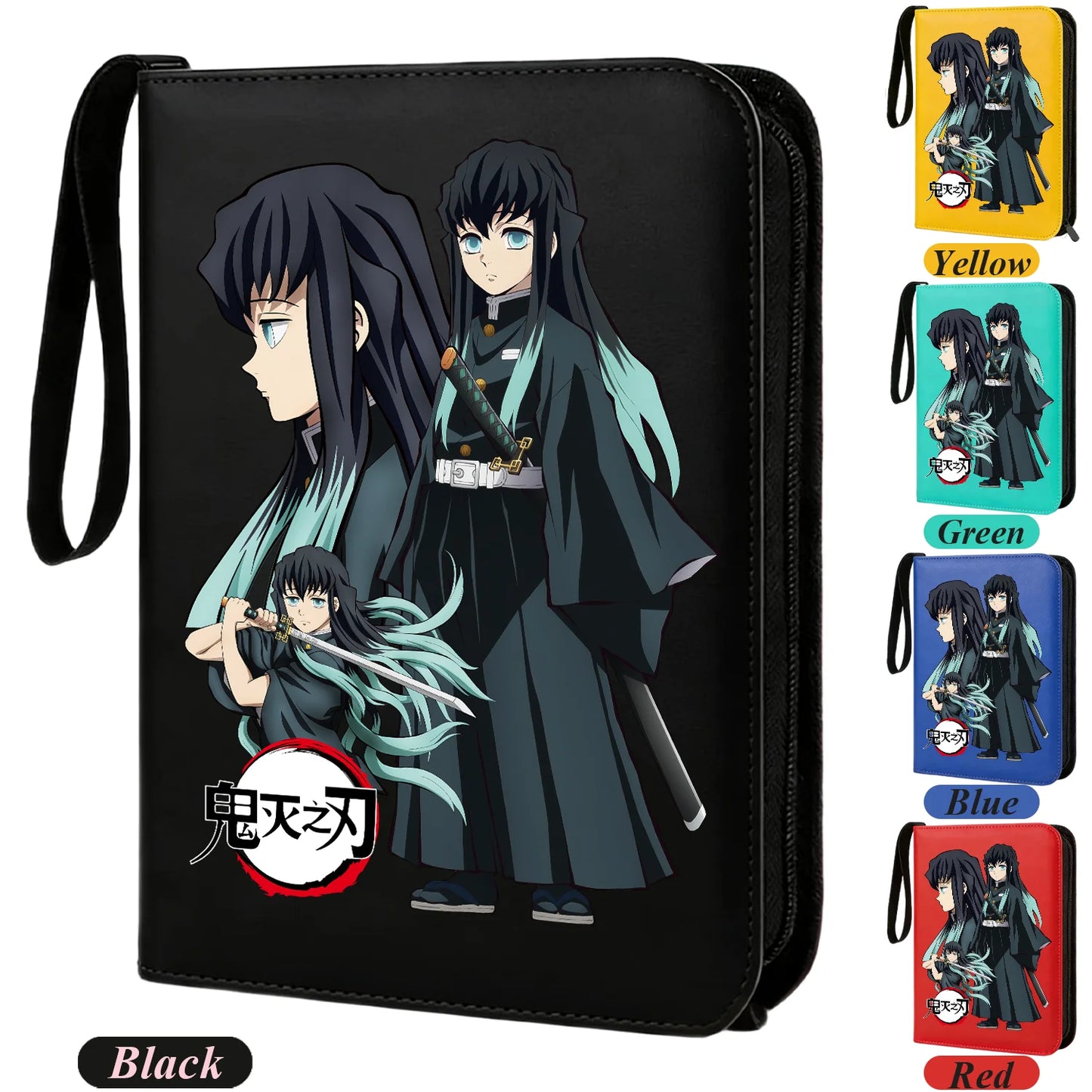 400pcs Anime Demon Slayer Zipper Card Album Book Collection Card Storage Folder Hold Tanjiro Game Cards Binder Holder Protector