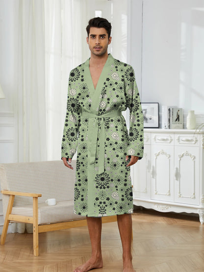 men's long robe 2025 Spring Sleepwear Bathrobe men printing a must-have for leisure and entertainment Autumn robe Funny pajamas