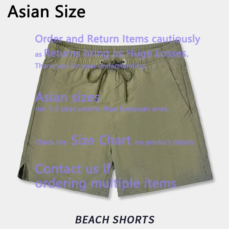 2026 Square Compass Rose Patch Italian Luxury Brand Style 3 Labels Shorts Men's Elastic Waist Drawstring 4 Inch Beach Shorts