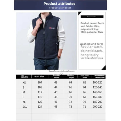 Outerwear Polar Fleece Vest Men Autumn Winter Solid Color Thicken Warm Vests Man Outdoor Casual Fashion Hiking Sportswear Male