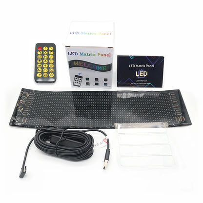 Multi-Panel Sync led Eyes Display 96x16 LED Sign (23.4"x4.73") | USB 5V Programmable Scrolling Text/Animation | APP + Remote