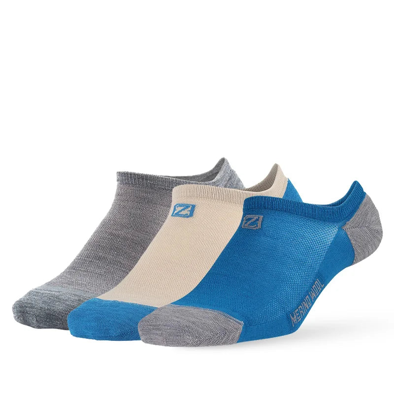 ZEALWOOD Merino Wool Running Socks Men Women No Show/Ankle/Crew Anti-blister Cushion Athletic Socks Ultra-Light Tennis 1/3 Pairs