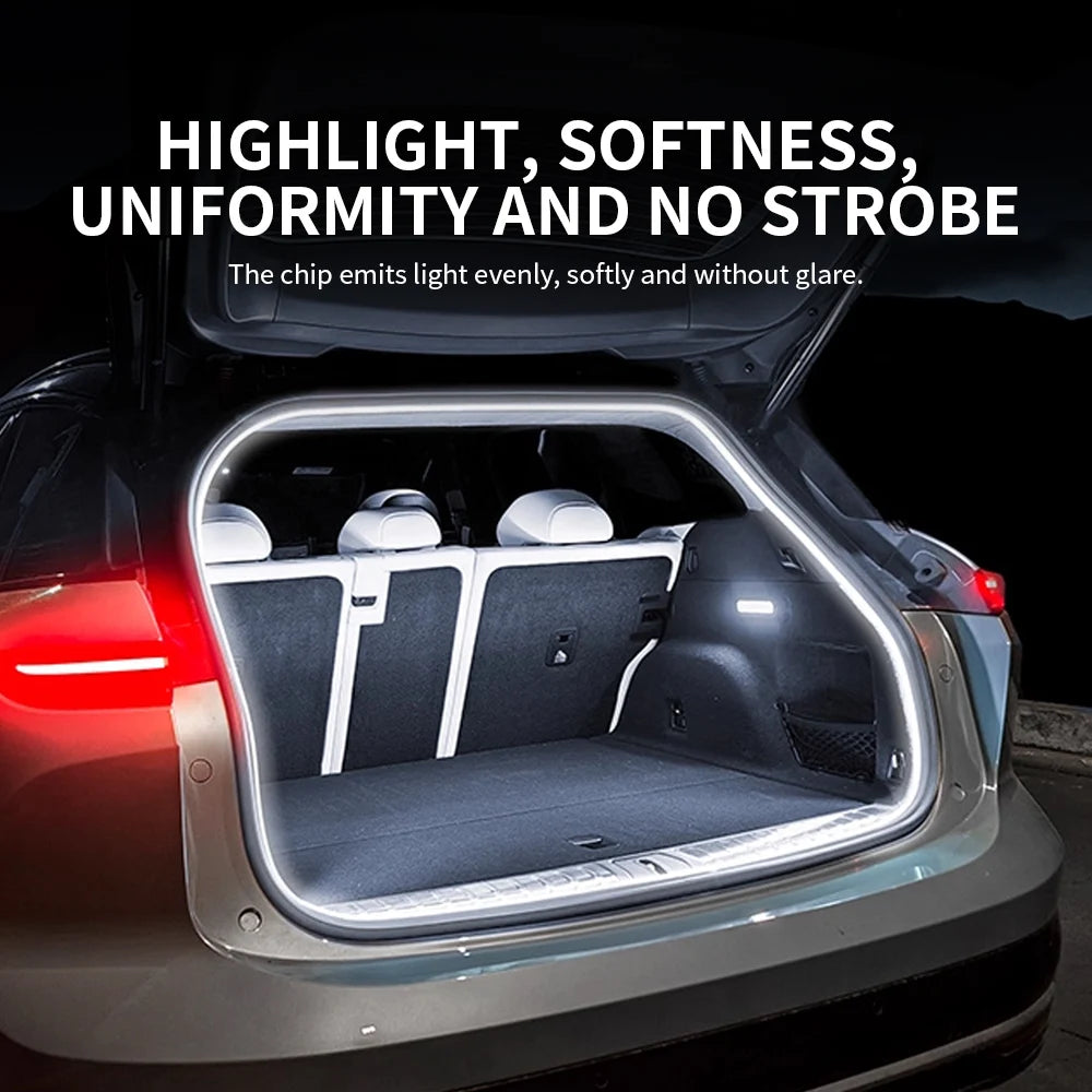 2/4M Car High Brightness Trunk Lighting Ambient Light Interior Decoration LED Wiring Free Automatic Sensing Tailgate Light Strip