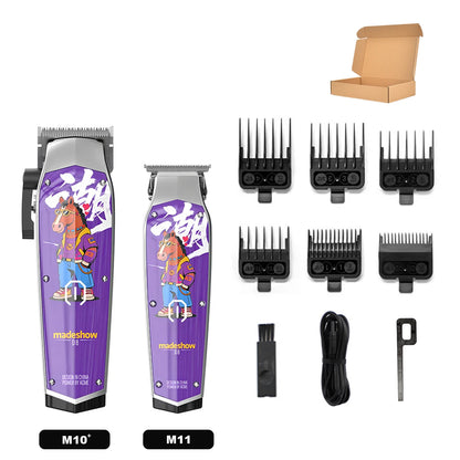 MEDESHOW D8 Professional Hair Cutting Machine Kit for Men Hair Clipper Trimmer 0mm Gap Cutter Head USB Charger Barber Kit