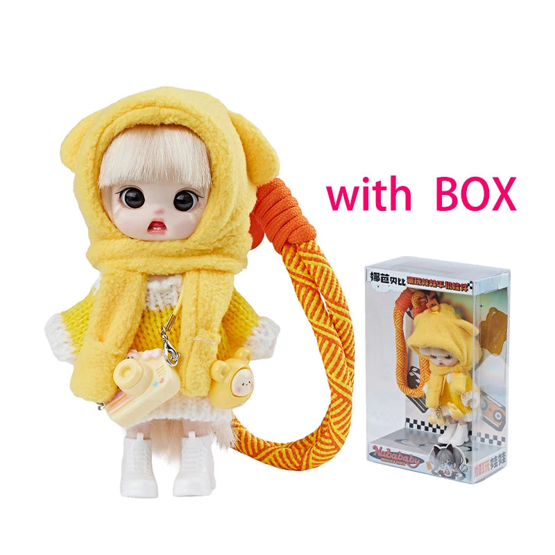 13cm Bjd Doll Trendy Collectible Toy Four Series Styles Changeable Outfit Phone Backpack Pendant Free Dopamine Color Lanyard Mul