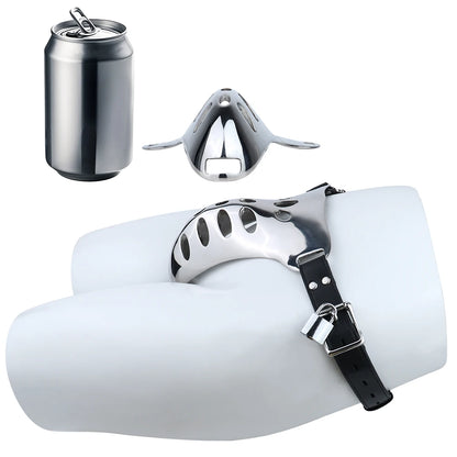 QKKQ Wearable Heavy Stainless Steel Adult Briefs With Microfiber Leather Cock Cages Penis Bondage Chastity Cage Metal Underwear