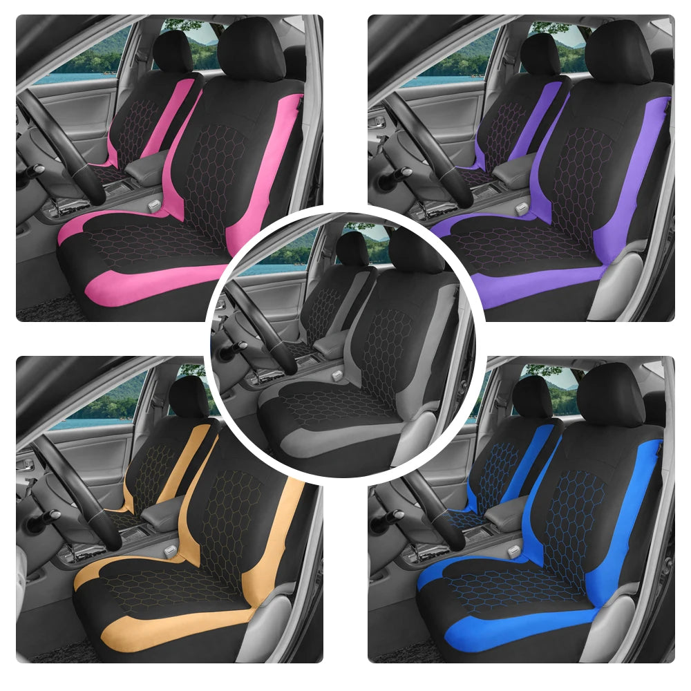 AUTOKING Football Embroidery Car Seat Covers Polyester Fabric Honeycomb Seat Covers Universal Fit Most Car Suv Truck
