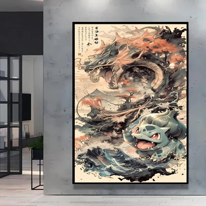 High Quality Pokemon Arcanine Pikachu Wall Painting with Unique Designs and Gorgeous Colors Adding A Touch of Brightness To Wall