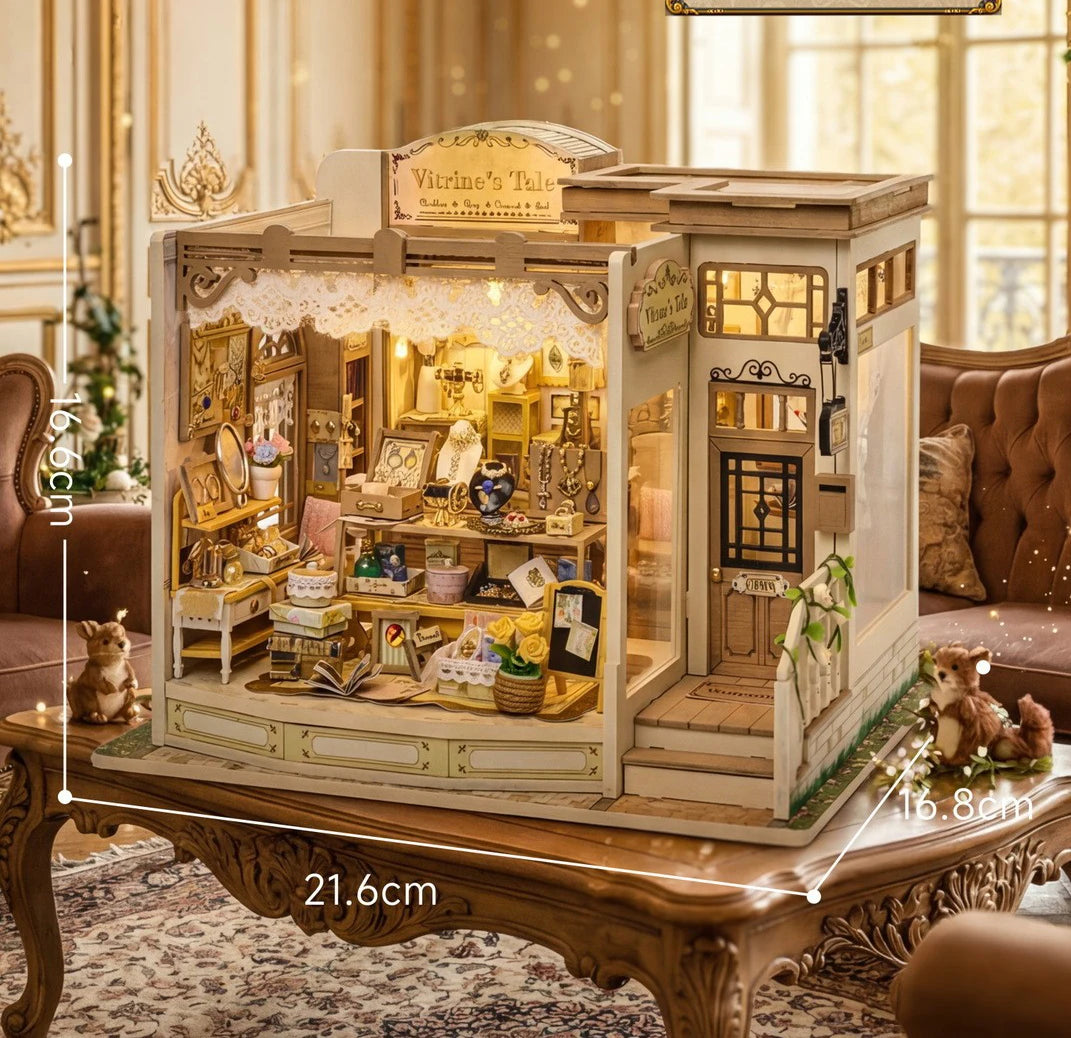 DIY Doll House Wooden Miniature Kit Furniture Litht Dollhouse Furniture Handmade Model Assembly Toys Case Birthday Gifts
