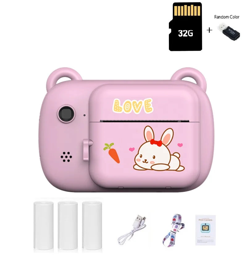 Kids Digital Camera Dual Instant Printing Wireless Inkless Photo Camera for Children