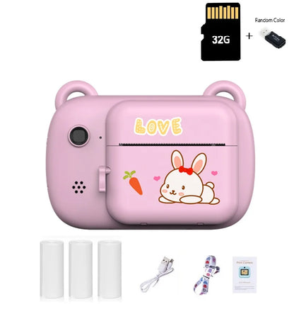 Kids Digital Camera Dual Instant Printing Wireless Inkless Photo Camera for Children