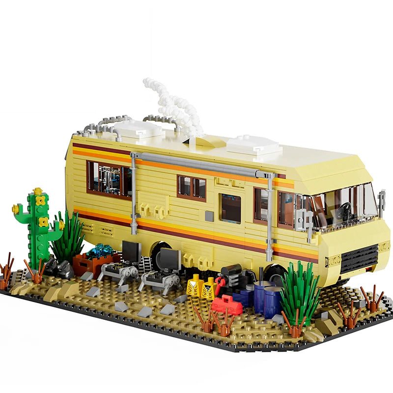 Technical Breaking Bad RV Adventure Camper Bus Car Model Building Blocks Fit Car Vehicle Assemble Bricks Toys For Boys Avid Fans