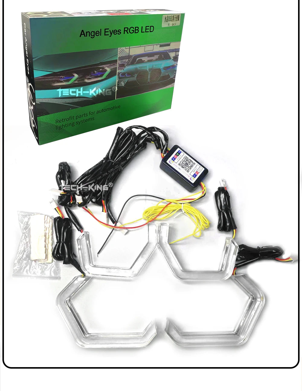 Car headlight Angel Eye F01 F02 F03 F04 RGB dynamic light LED side cover decorative light ring white light Yellow light RGBW