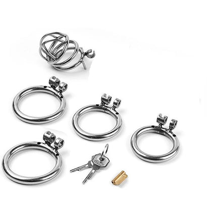 Small Penis Lock Male Steel Cock Cage Chastity Device Penis Ring Erotic Metal Bondage Husband Loyalty Sex Toys For Men