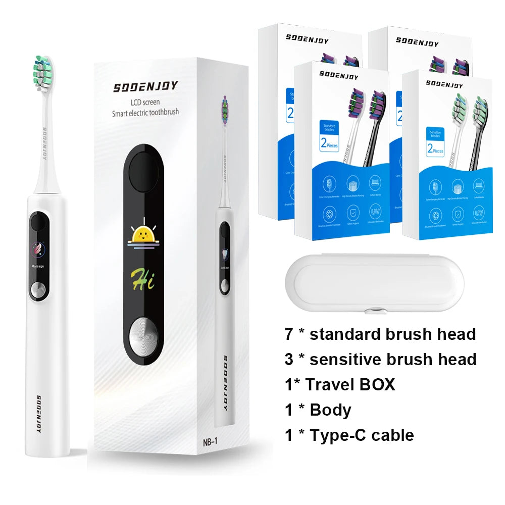 SOOENJOY NB-1 Sonic Electric Toothbrush Smart LCD Screen Sonic Tooth Brush DIY Mode Automatic Cleaner Adult IPX7 Waterproof