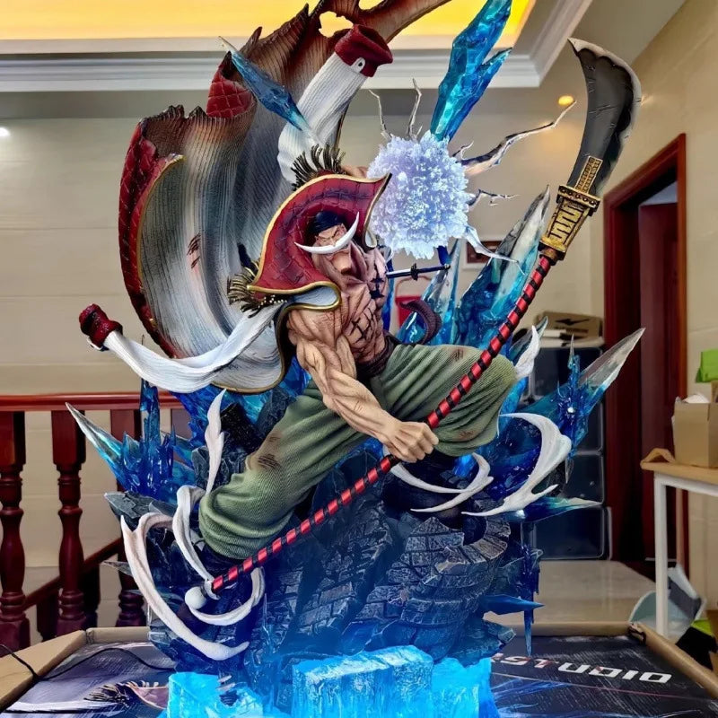 38cm Anime Figure One Piece Whitebeard Pirates Famous Naval Battle Scene Can Emit Light Peripheral Pvc Model Desktop Gifts Toys