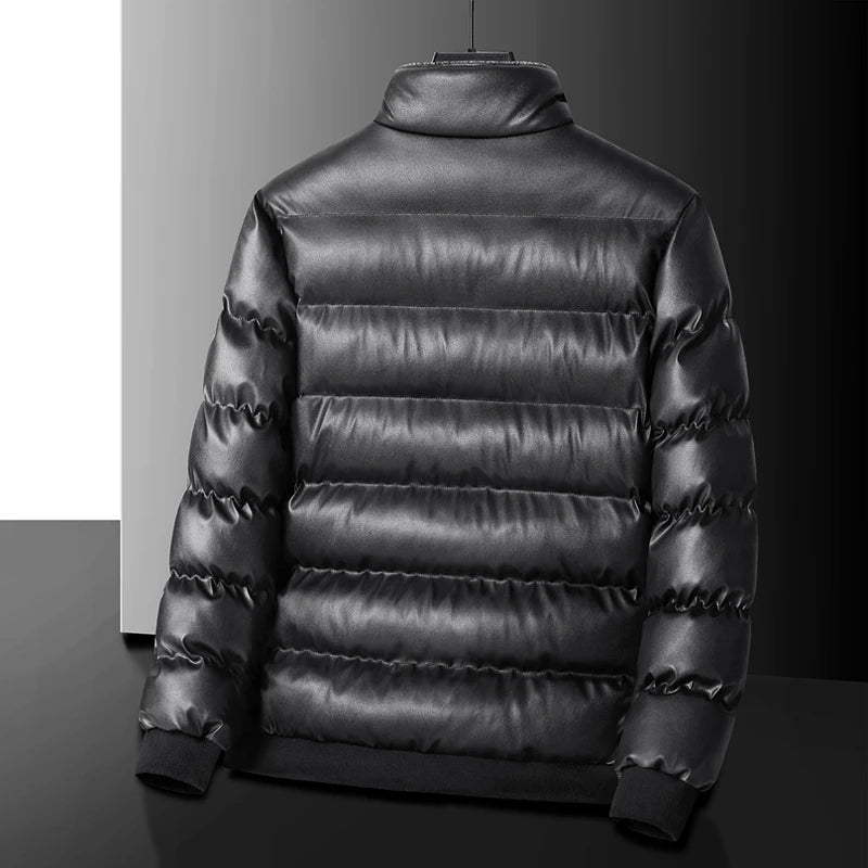 2024 Autumn/Winter New Men's Cowboy Coat Men's Youth Collar Jacket Men Single row Concealed Buckle Casual top big size