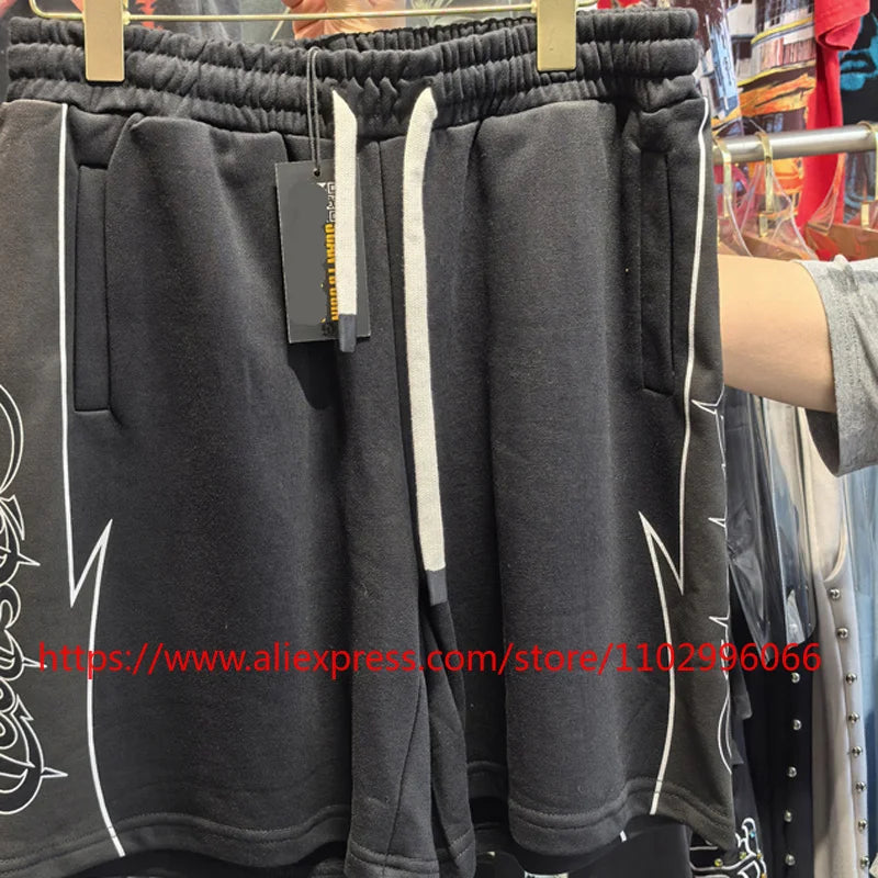 Real Photo Men's High Quality GOD High Street SPEED Shorts Streetwear Elastic Waist Drawstring Casual Sports Pants in Stock