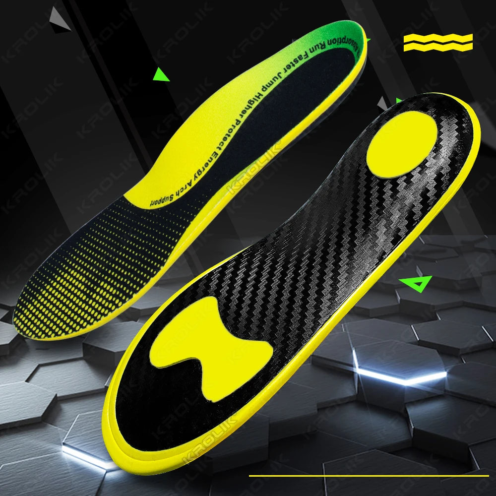 Premium Carbon Fiber Shoe Insoles For Men Women Enhanced Bounce Impact Reduction Athletic Basketball Shoe Cushioning