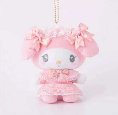NEW Maid Lolita skirt Series My Melody pink dress My Sweet Piano Kuromi Sanrio Plush Keyring Hello Kitty Small Pendant Toys gift