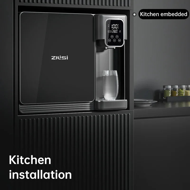 Wall mounted household water purifier without water tank pipeline water dispenser, instant hot direct drinking