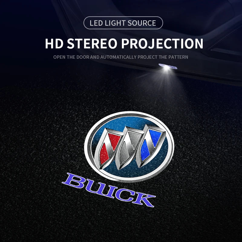 2pcs For Buick Regal 2009-2014 Lacrosse 2010-2020 Encore 2014-2016 Accessories HD Led Welcome Light Car Door Projector Lamps