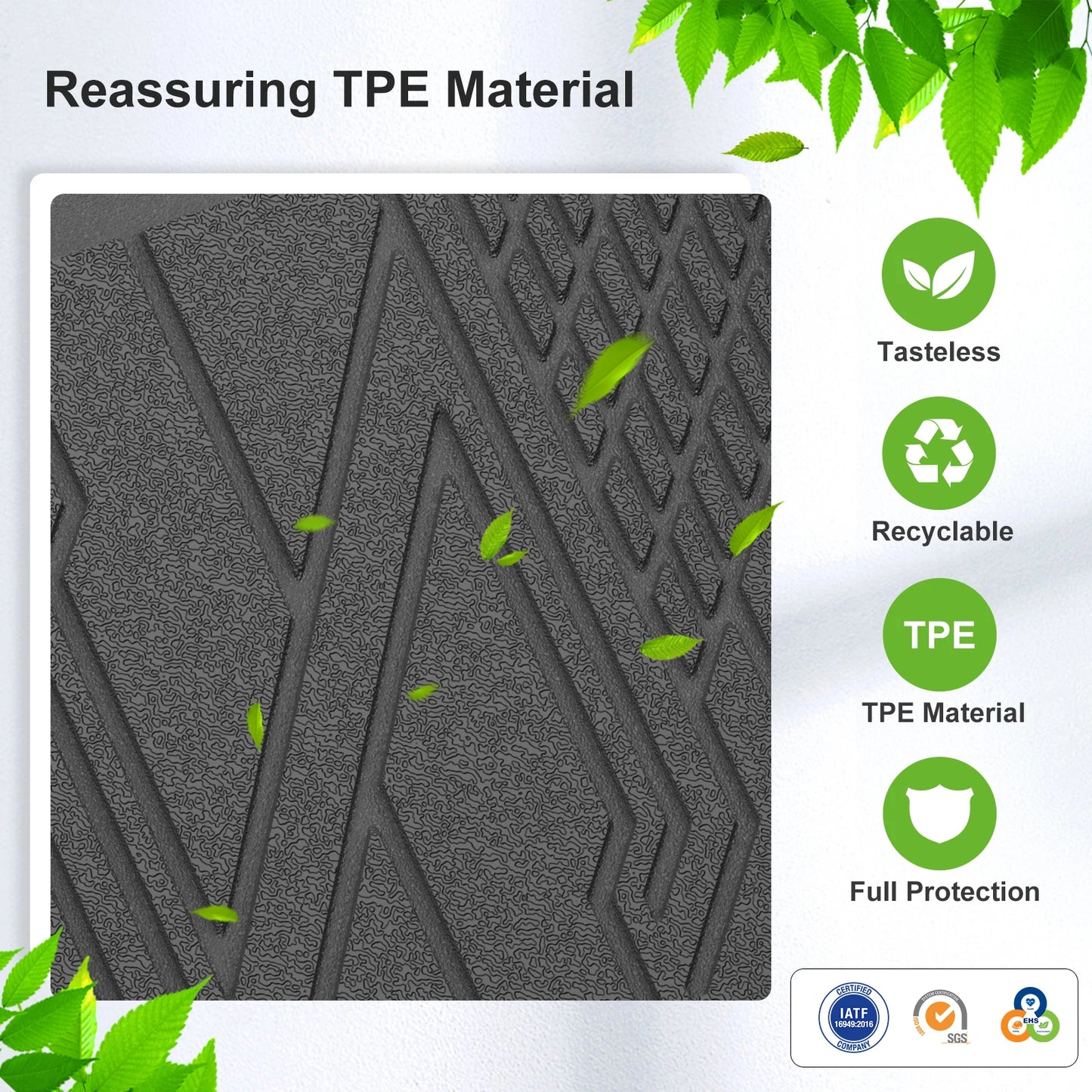 Smabee for Kia Telluride 2027 Gas (only fit 7seats) TPE 3D Car Floor Mat Cargo Liner Trunk Pad Waterproof All Weather Black