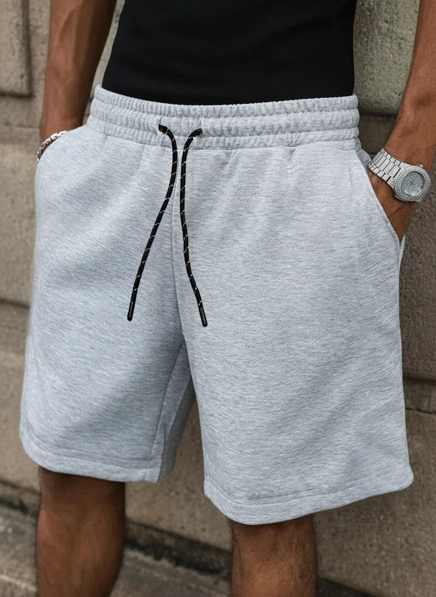 Men's Kint Shorts Fashion High Street Wear Summer Casual Grey Black Straight Loose Streetwear New Fashionable