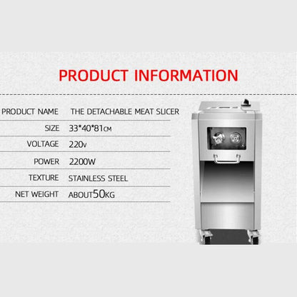 Electric Meat Cutter Machine Commercial Household Stainless Steel Automatic Meat Slicer Shred Dicing Machine 2200W
