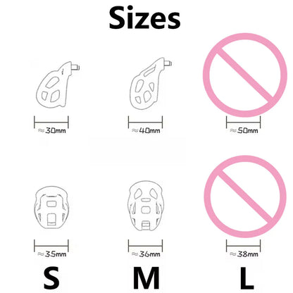 Soft Silicone Chastity Cage Device Anti-Cheating Penis Lock with 4 Size Cock Rings Penis Restraints for Men Discreet Sex Toys