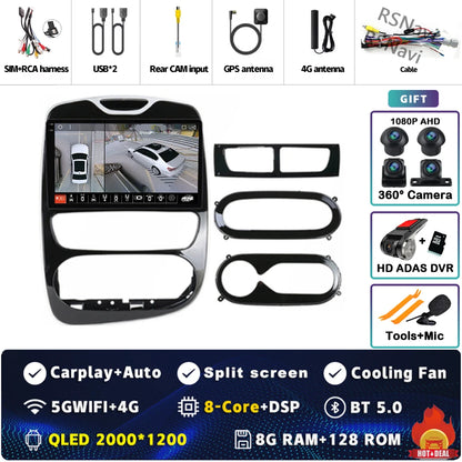 Android 15 Carplay Auto WIFI+4G For Renault Clio 3 4 2012 2013 2015 - 2018 Car Radio GPS Stereo Multimedia Player 2din Wireless