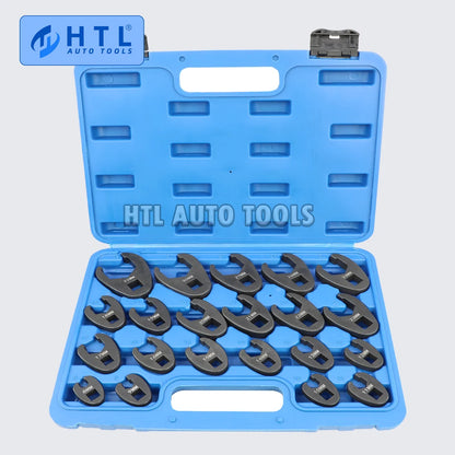 Crows foot Wrench Set 1/2" and 3/8” Drive Flare Nut Crowfoot Wrench Set Metric 8-32mm 6 Point Crows Feet Wrench Set