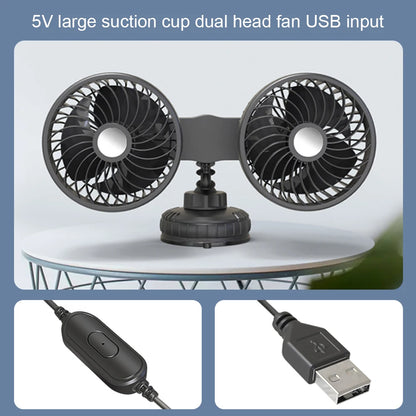 Auto Ventilation Fan USB Charging Air Circulator Fan 360 Degree Rotation Mini Car Fan Cooler Three Gears for Auto Sedan Mini Van
