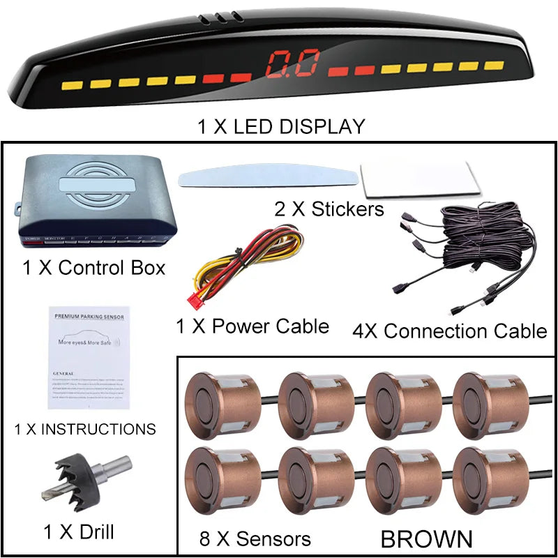 22mm Smart Parking Sensor 12V Universal Car Safety Assistant Visual Audible Alert Easy Install for Safe Driving
