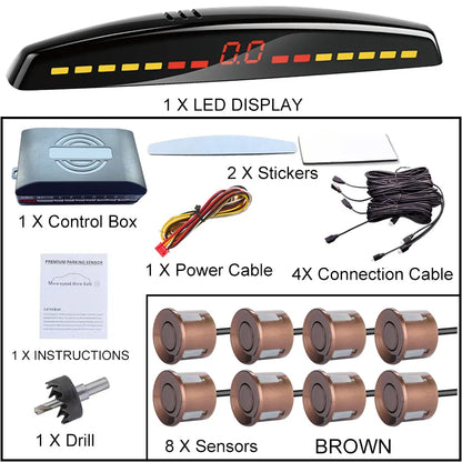 22mm Smart Parking Sensor 12V Universal Car Safety Assistant Visual Audible Alert Easy Install for Safe Driving